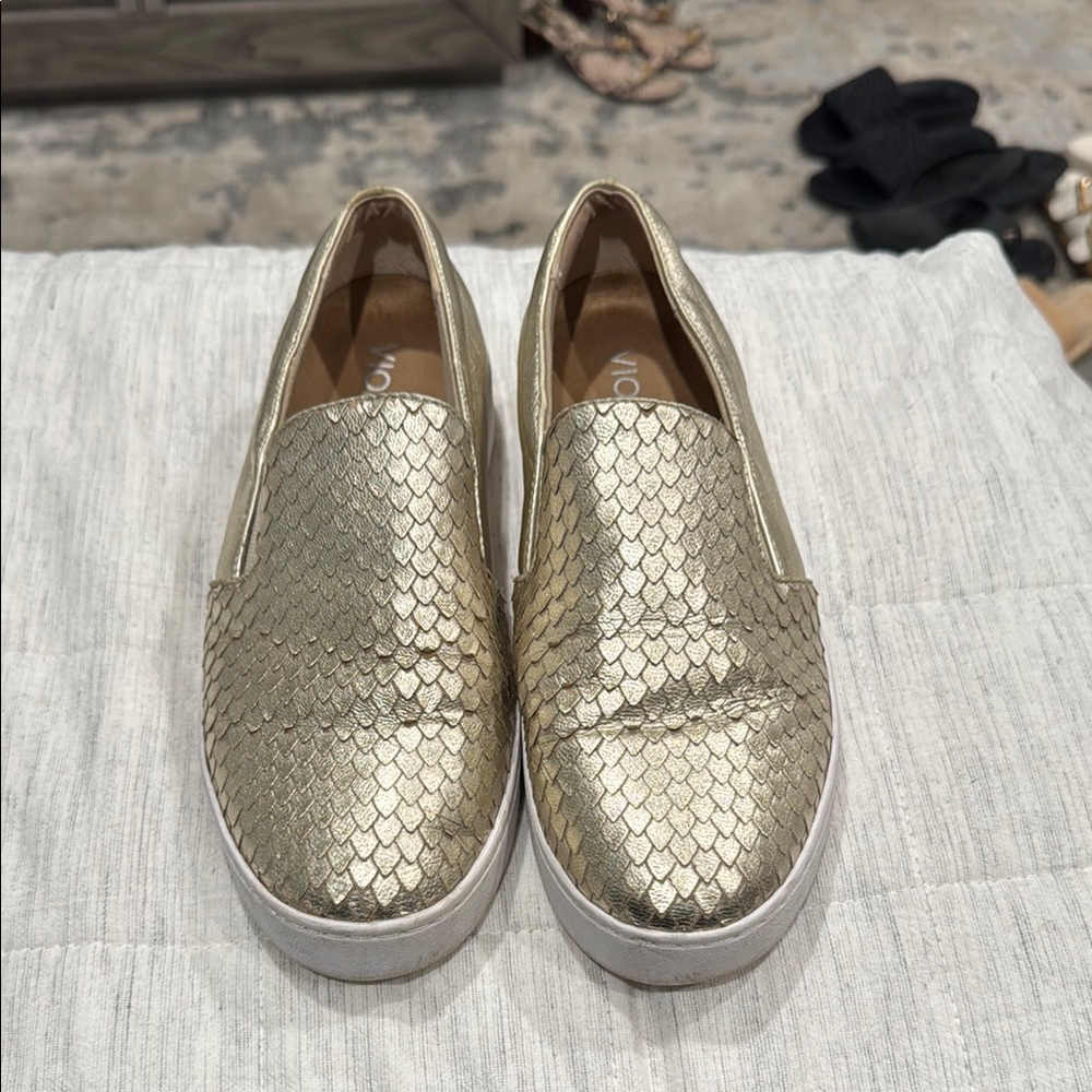Gold Slip-On Women's Shoes